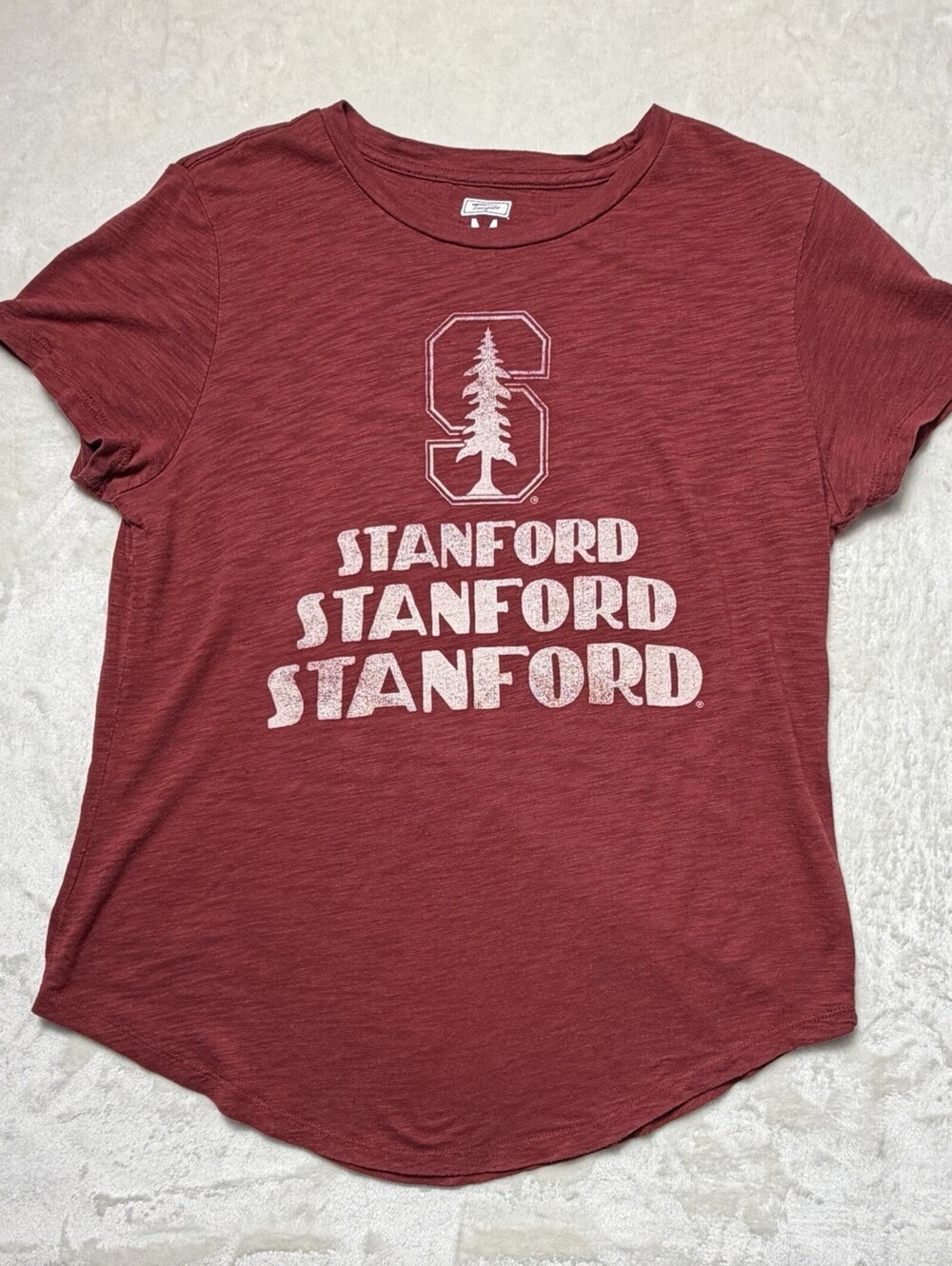 Stanford University T-Shirt Maroon Tree Logo Tailgate Clothing Women's Size M